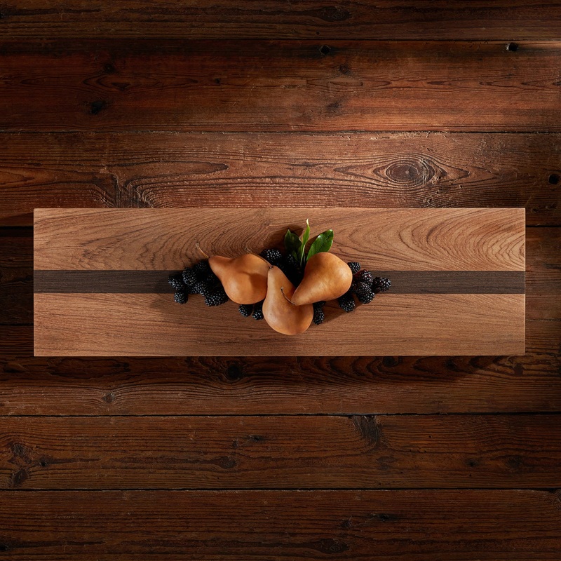 9X30″ Teak Serving Board – Teak/Natural Finish with Single Stripe
