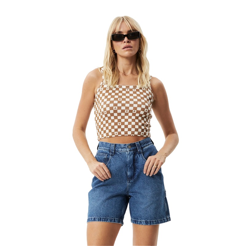 Afends Womens Maia Recycled Rib Singlet
