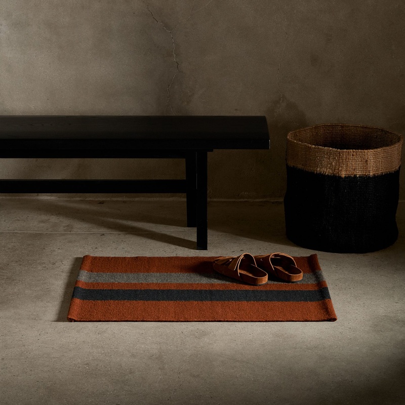 Double Stripe Entry Mat – Ochre/Black Marle/Flint