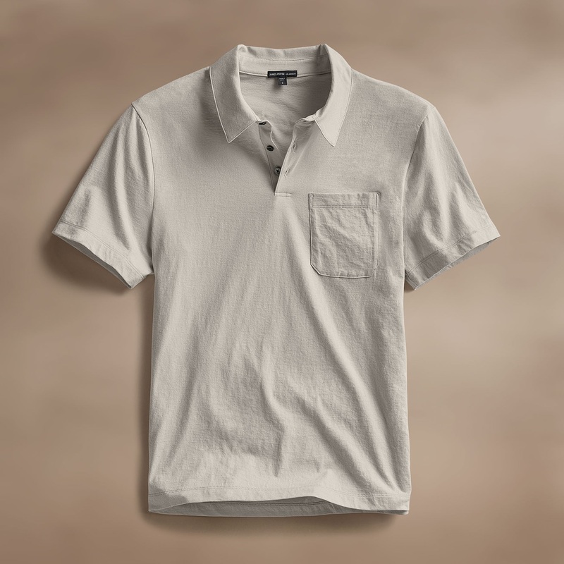Cotton Linen Pocket Polo – Salt