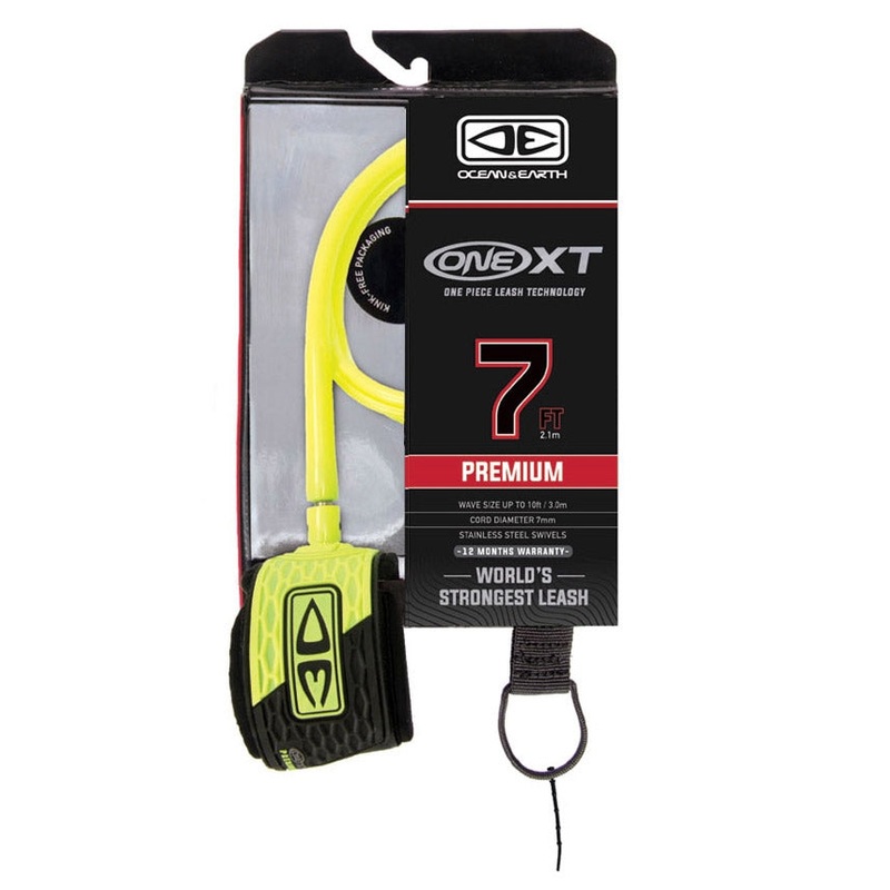 Ocean And Earth Premium One-XT Leash – 7ft Yellow