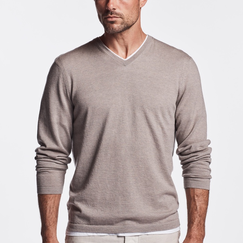 Semi Worsted Cashmere V Neck – Gravel