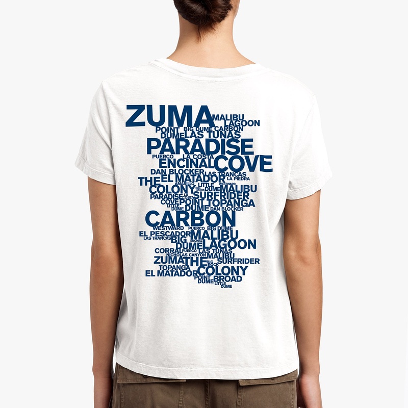 Short Sleeve Malibu Beaches Graphic – White