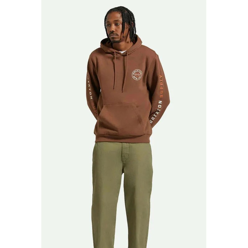 Brixton Crest Hood Pinecone Brown