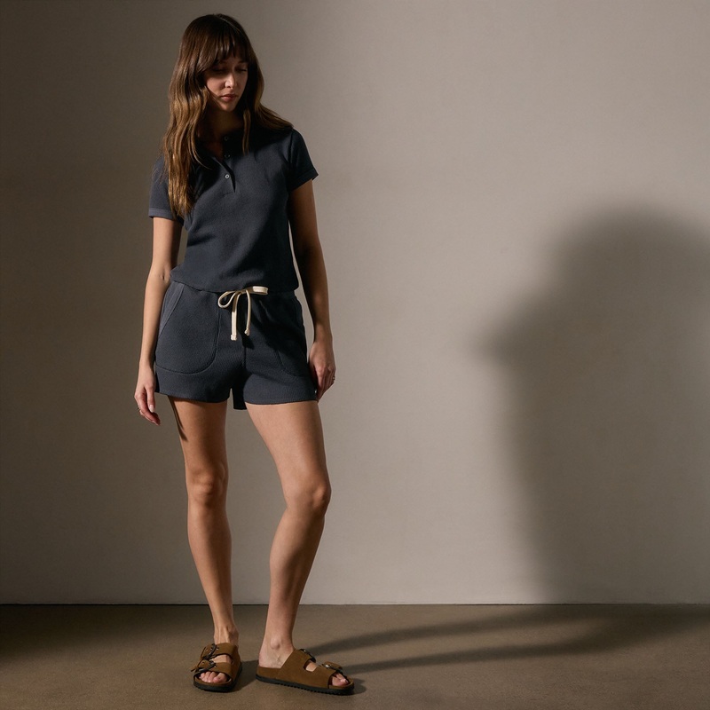 Cotton Linen Waffle Short – Asphalt