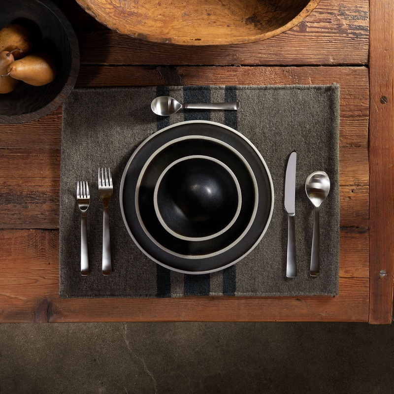 Wool Striped Placemat – Flint/Anthracite