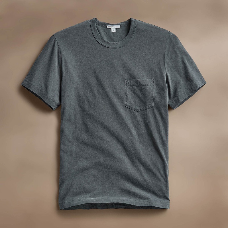 Lightweight Jersey Pocket Tee – Asphalt Pigment