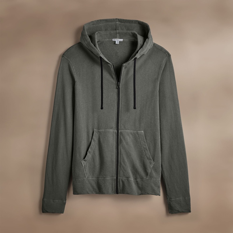 Vintage French Terry Zip Up Hoodie – Granite Pigment