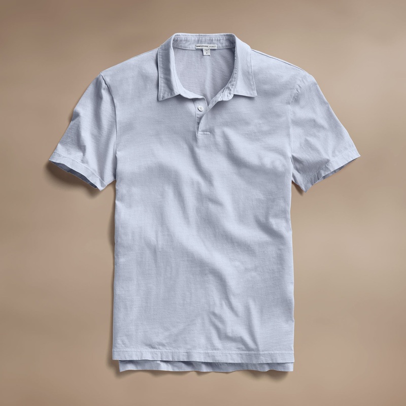 Sueded Jersey Polo – Grey Sky Pigment