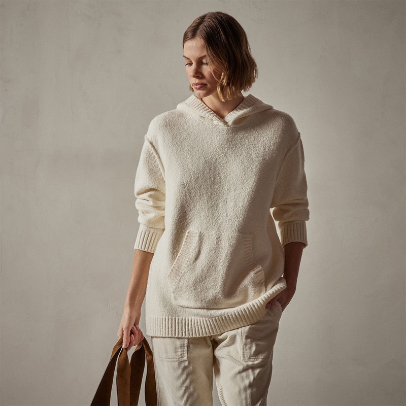 Cotton Cashmere Oversize Hoodie – Ivory