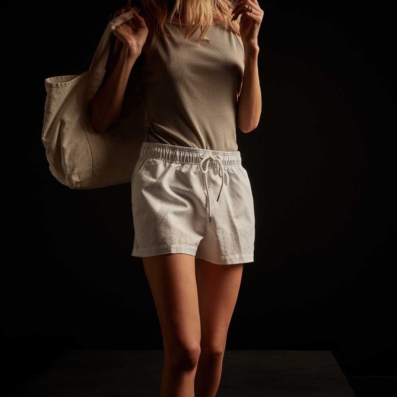 Cotton Oxford Beach Short – White