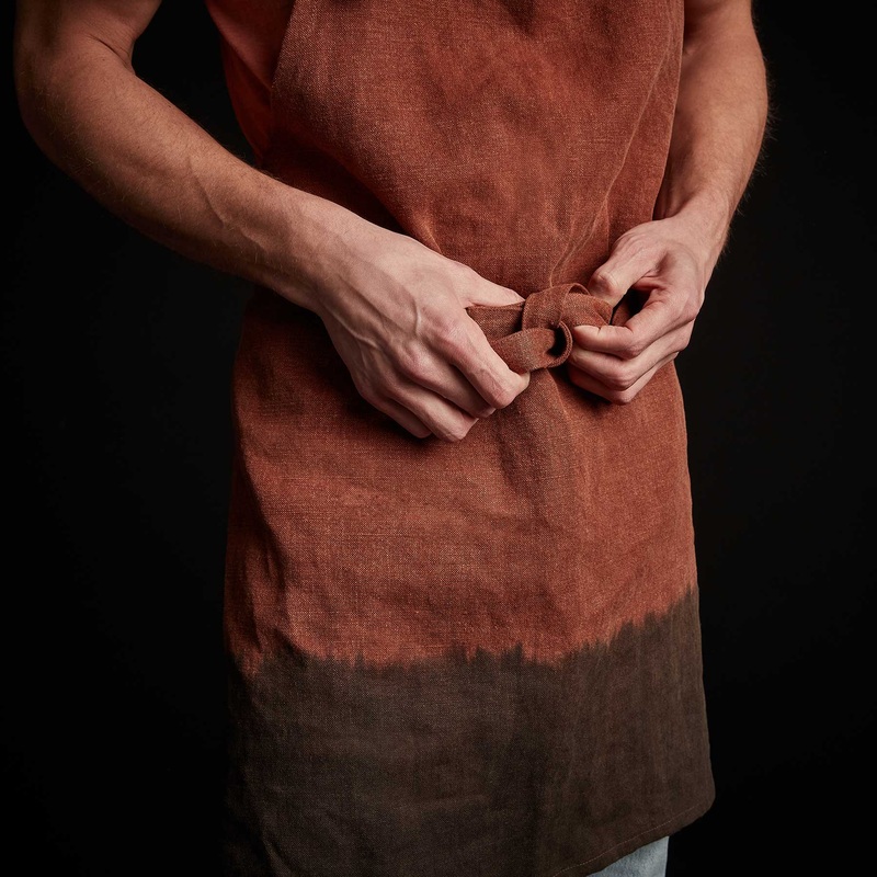 Dip Dye Full Chefs Apron – Dark Rust/ Black