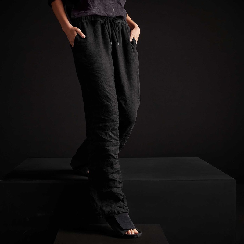 Lightweight Linen Pant – Black