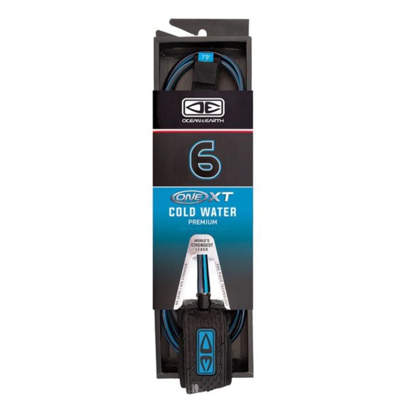 Ocean & Earth One-XT Cold Water 6ft Leash – Black/Blue