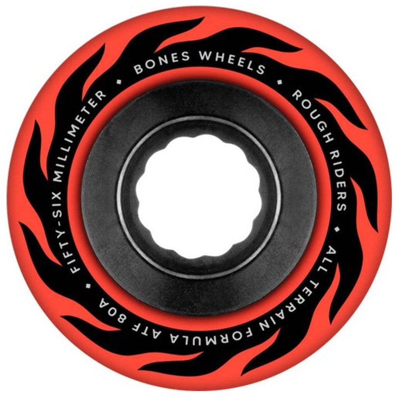 Bones ATF Rough Rider Eternal Flame 56mm 80a Skate Wheels – Red