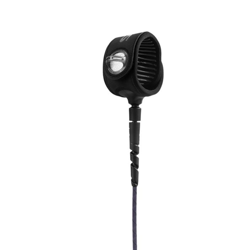 FCS Freedom Helix All Around Leash-Smoke/White-7′