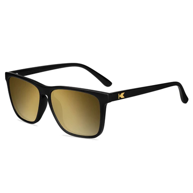 Knockaround Fast Lanes Men’s Sunglasses – Black Gold Polarized
