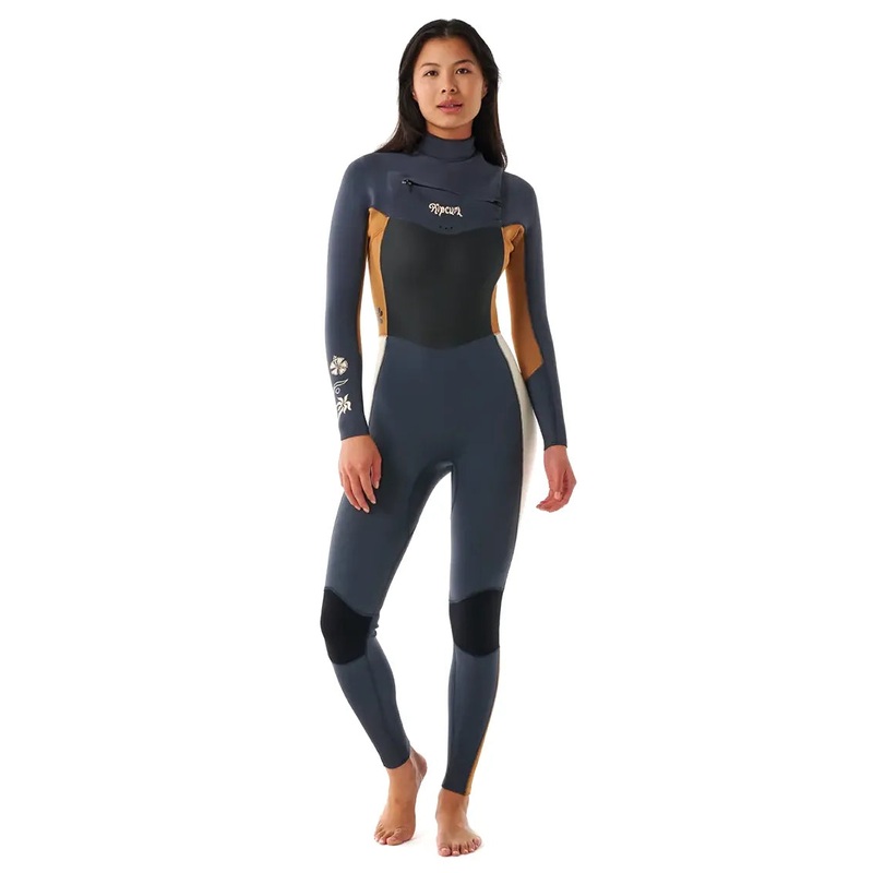 Rip Curl Womens Dawn Patrol 3/2mm Chest Zip Wetsuit – Light Brown – 2024