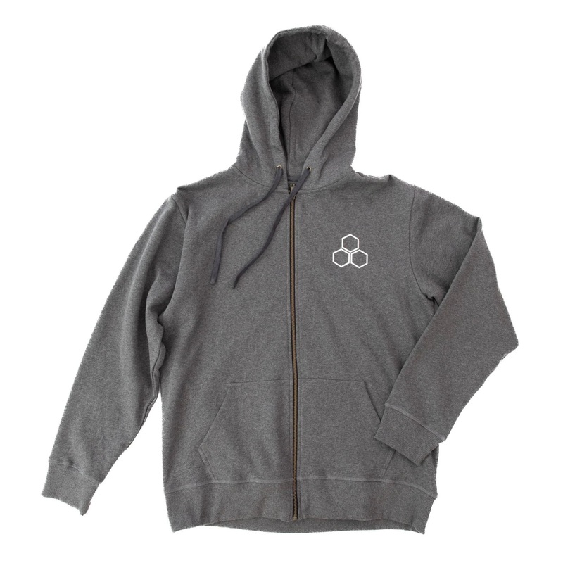 Channel Islands OG Flag Men’s Zip-Up Hoodie – Heather Grey