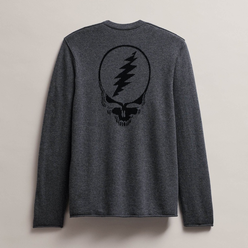 Men’s Grateful Dead Recycled Cashmere Sweater – Flannel/Black