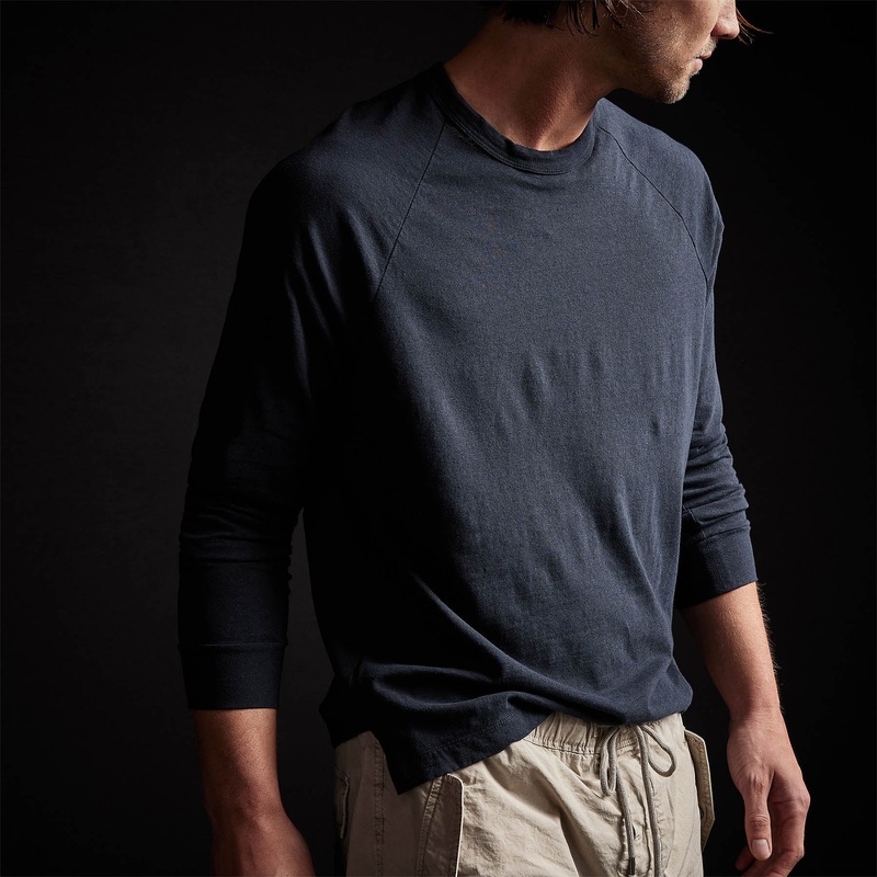 Soft Slub Jersey Raglan Shirt – Blue Oil