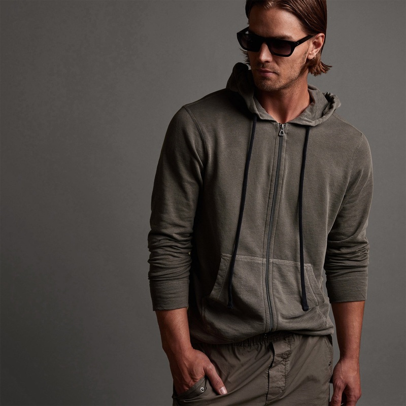 Vintage French Terry Zip Up Hoodie – River Rock Pigment