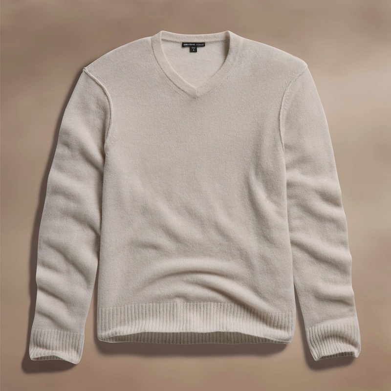 Soft Featherweight Cashmere V Neck – Tan