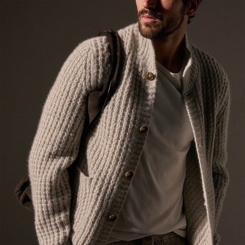 Cashmere Knit Waffle Cardigan – Hazel