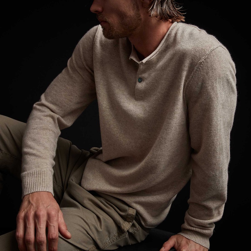 Recycled Cashmere Henley – Stone