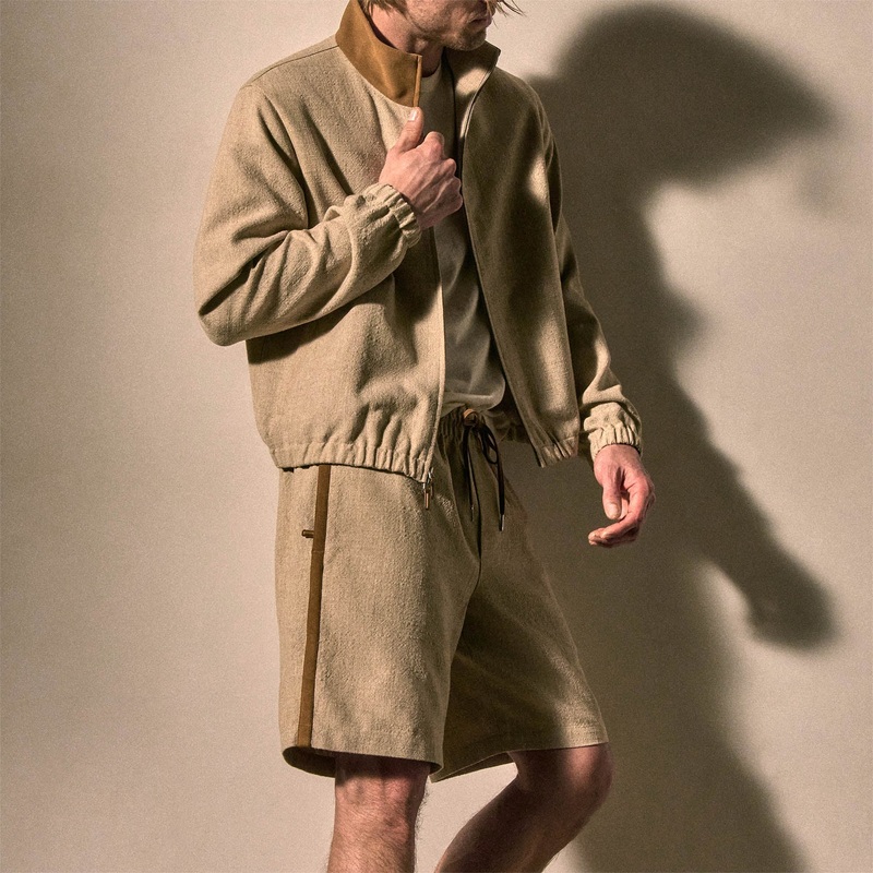 Suede Trimmed Short – Natural/Tobacco