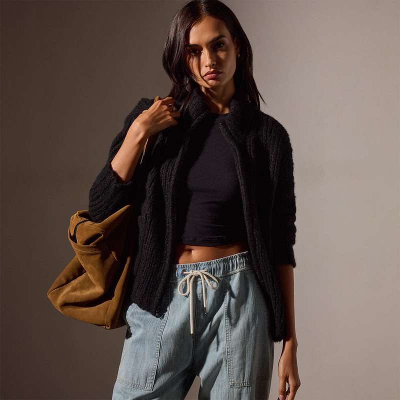 Cloud Knit Cardigan – Black