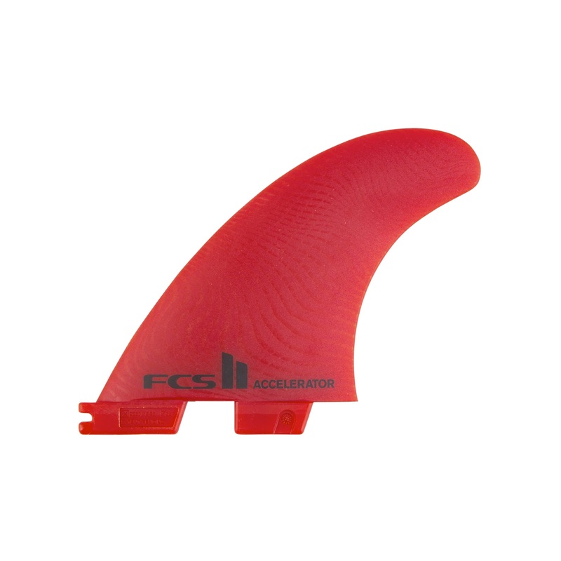 FCS II Accelerator Neo Glass Tri Surfboard Fins – Large/Red
