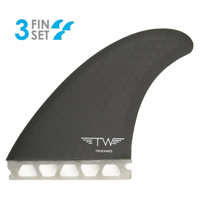 True Ames Tyler Warren Futures Tri Surfboard Fins – Medium/Smoke Hexcore