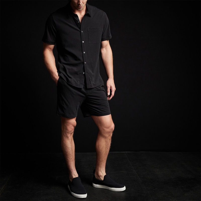 Clean Finish Short Sleeve Shirt  – Black