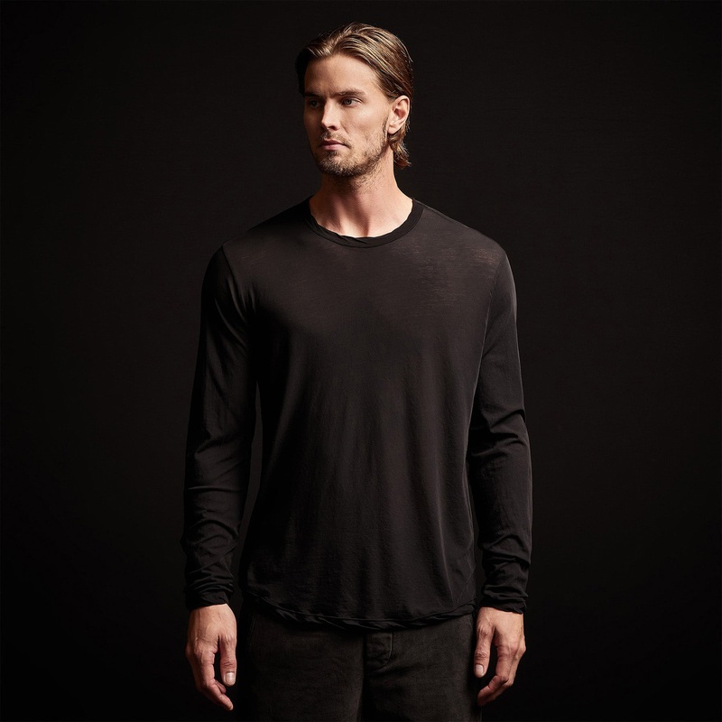 L/S Crew Neck Tee – Black