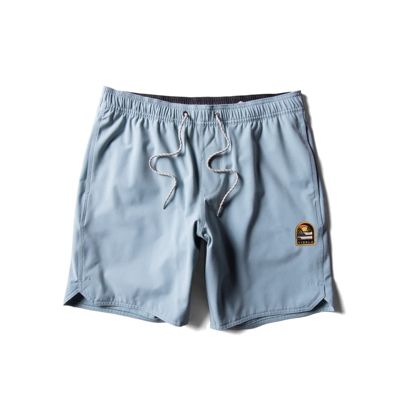 VISSLA SOLID SETS 17.5″ ECOLASTIC BOARDSHORT – STONE BLUE