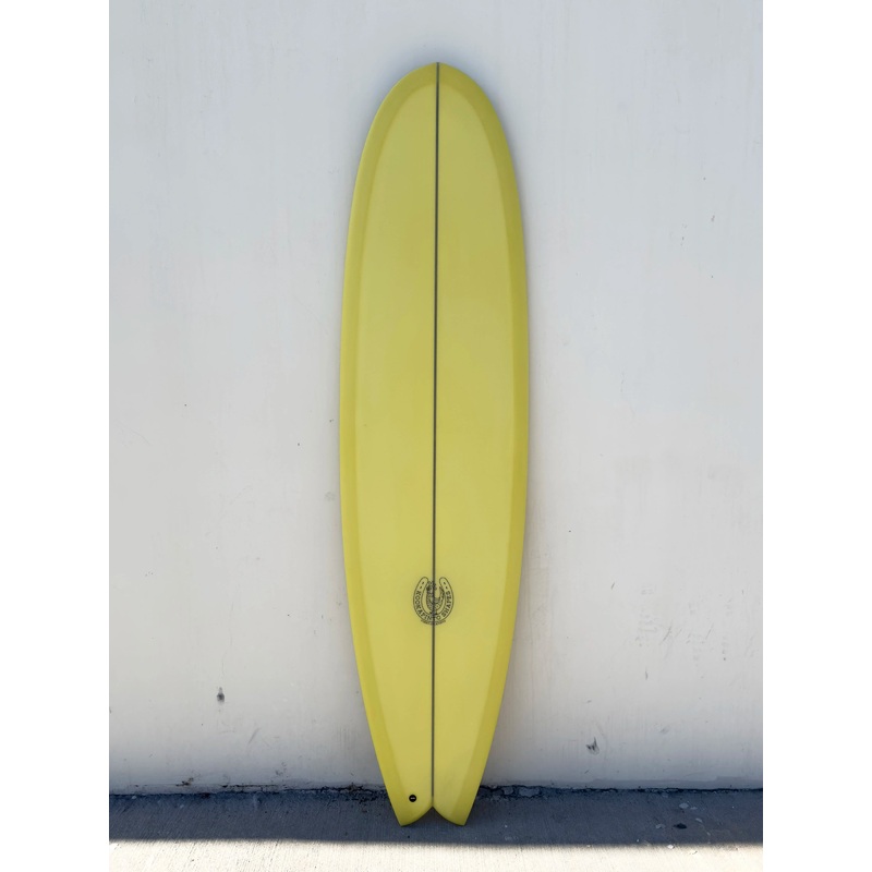 7’2″ Fishy Noserider Yellow Tint Surfboard