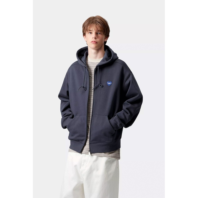 CARHARTT WIP – HOODED HEART II HARTT SWEATER – BLUE
