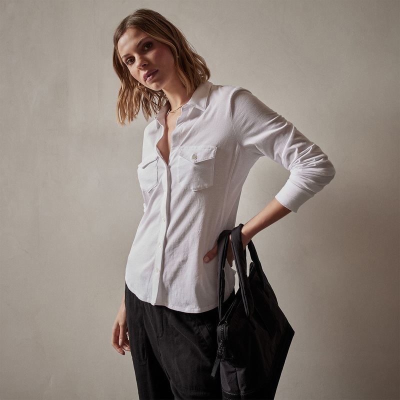 Clean Finish Jersey Shirt – White