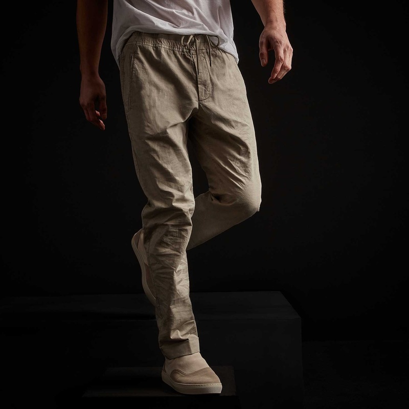 Cotton Linen Cuffed Trouser – Mineral Pigment