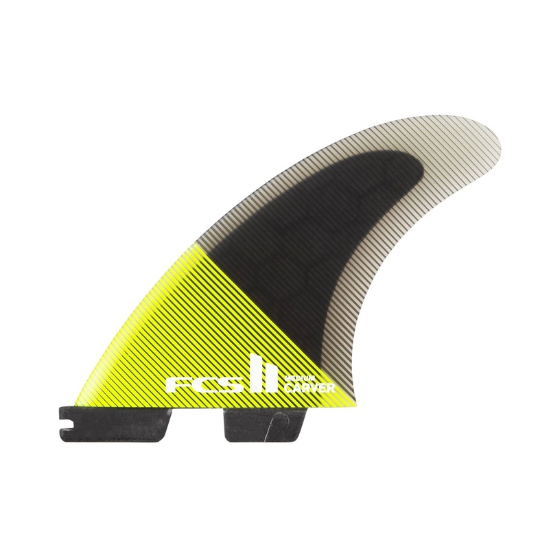 FCS II Carver Performance Core Tri Surfboard Fins – Large/Acid Black