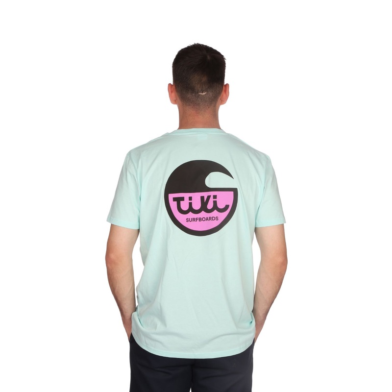 Tiki Surfboard Logo T-Shirt Carribean Blue