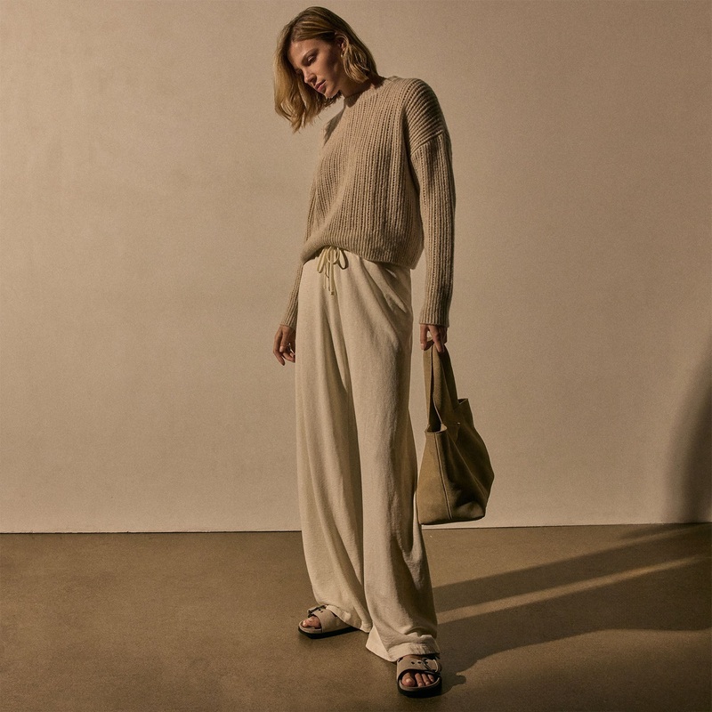Wide Leg Sweatpant – Alabaster Pigment