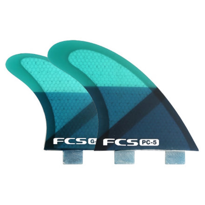 FCS PC-5 Tri Quad Fin Set – Blue Slice