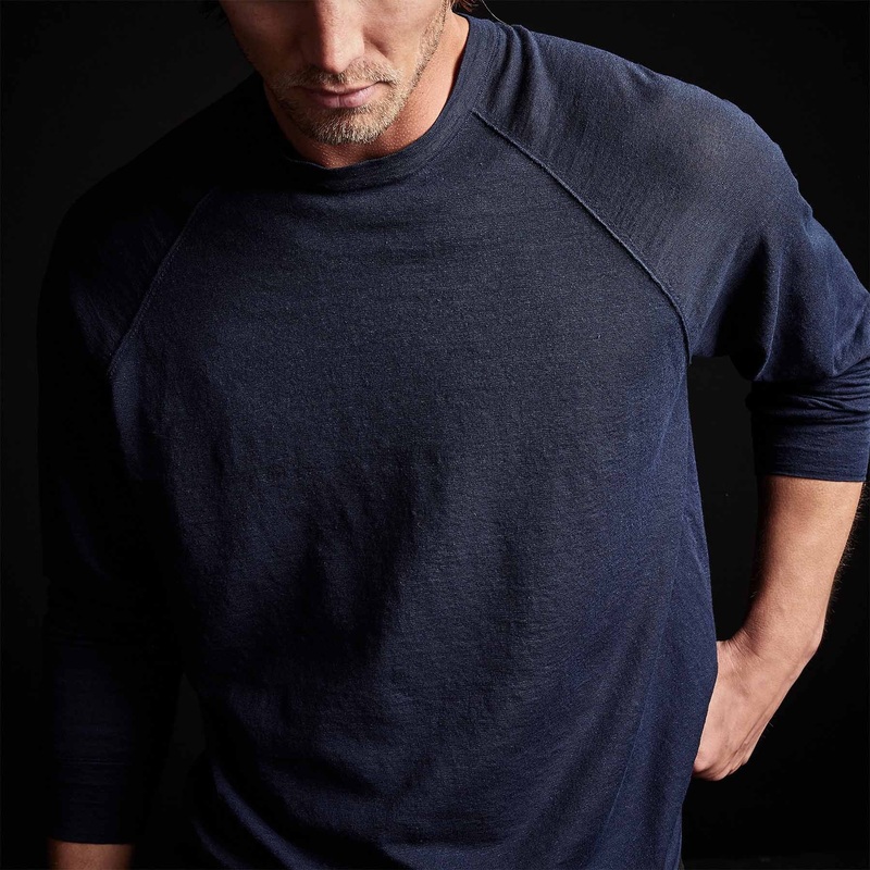 Linen Blend Raglan Sweater – Navy