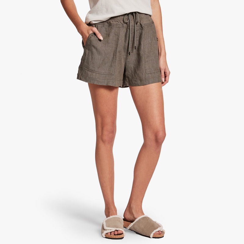 Linen Military Short – Artichoke
