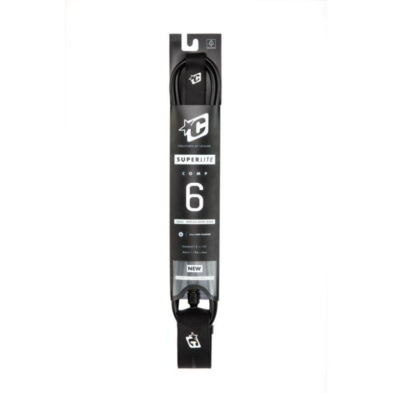 Creatures Superlite Comp Leash-6′ x 1/4″-Black
