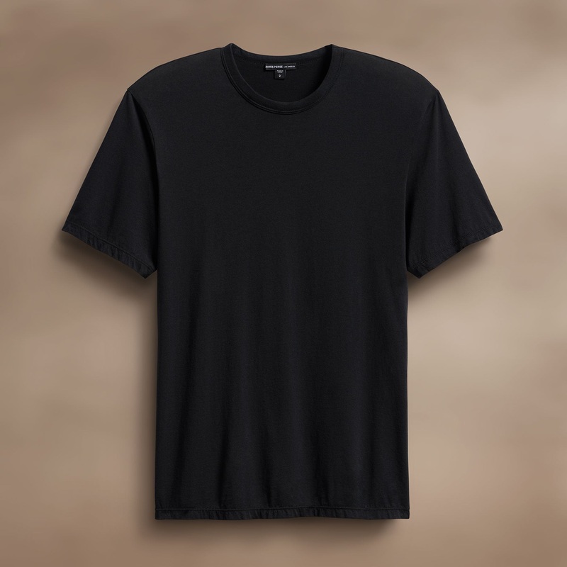 Luxe Lotus Jersey Tee – Black
