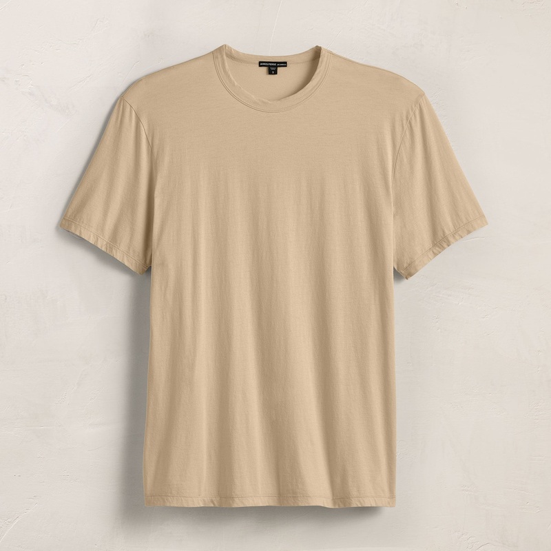 Luxe Lotus Jersey Tee – Light Khaki