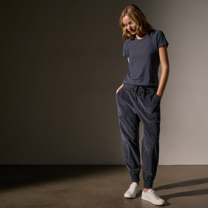 Corduroy Mixed Media Pant – Blue Noir Pigment
